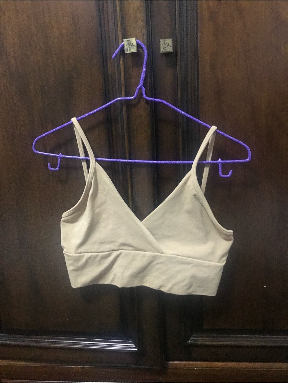 Los Angeles Apparel Cream Crop Bralette